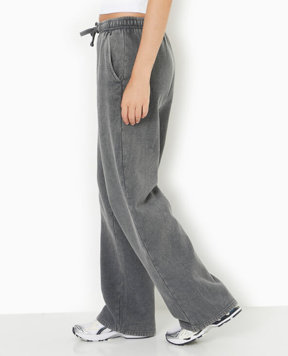 Pantalon de jogging droit en molleton gris foncé - Pimkie