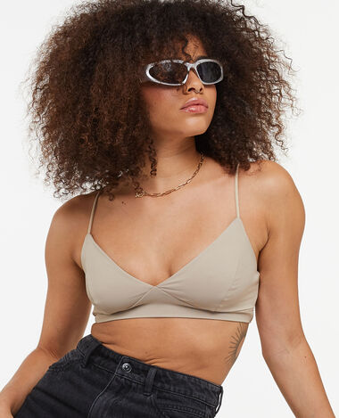Brassière à bretelles encolure V beige - Pimkie