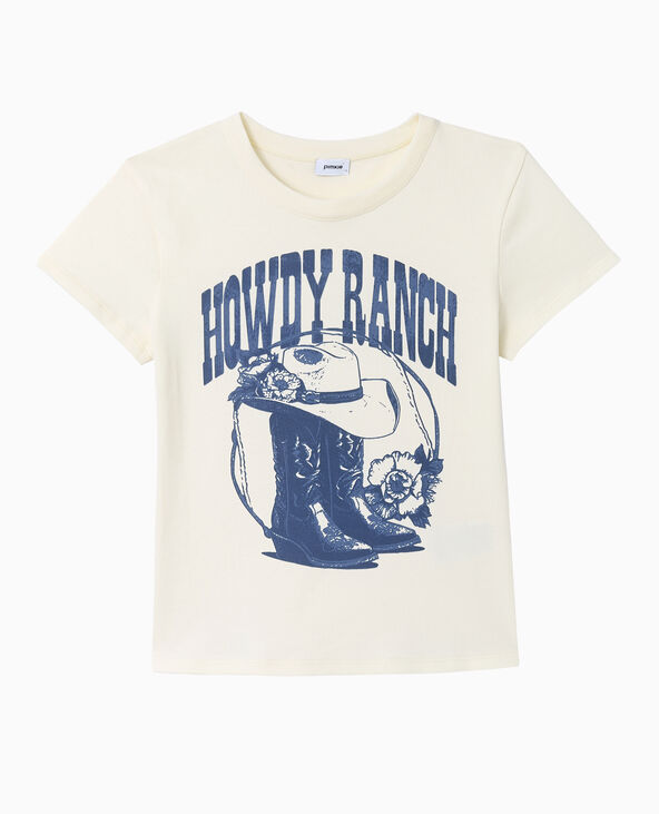 T-shirt ajusté avec print blanc - Pimkie