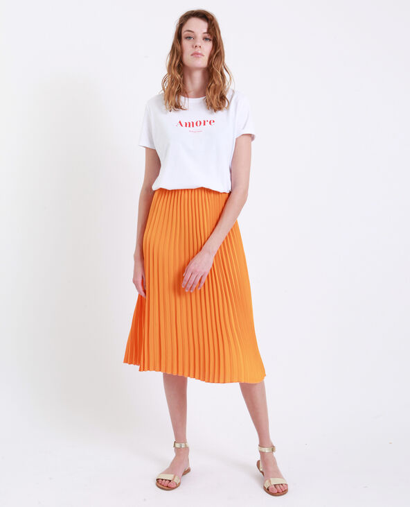 Jupe plissée orange clearance