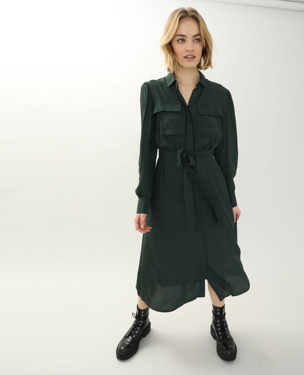 Robe-chemise vert foncé - Pimkie