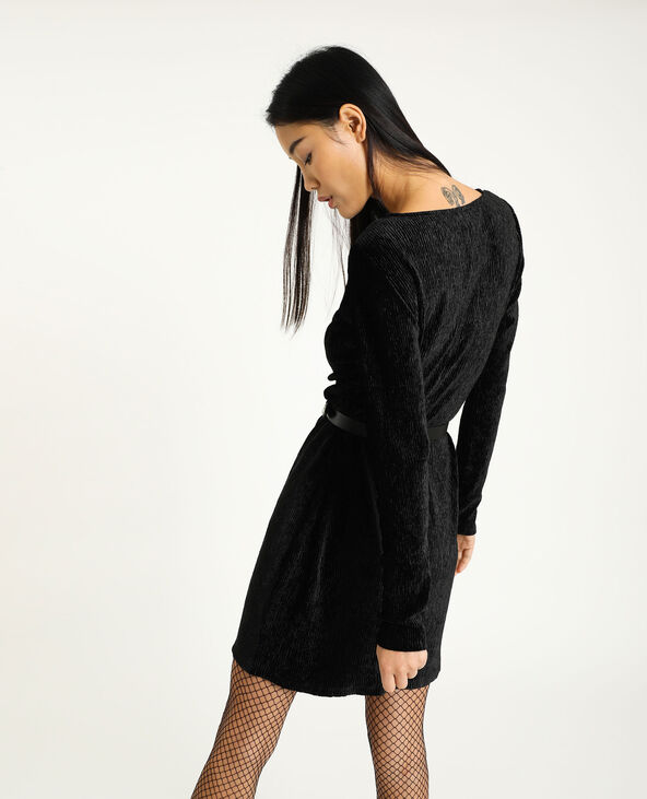 Robe en velours noir - Pimkie