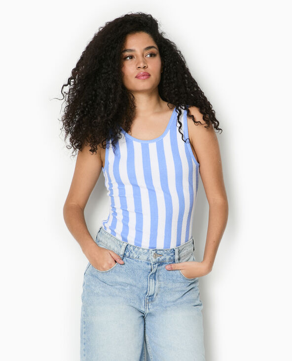 Body maille reliefée rayé bleu - Pimkie