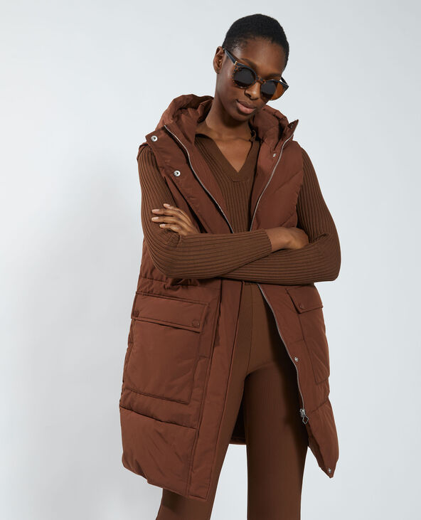 manteau doudoune marron