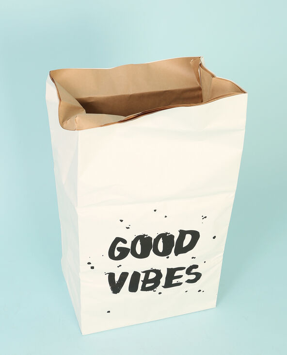 Grand paper bag "good vibes" écru - Pimkie