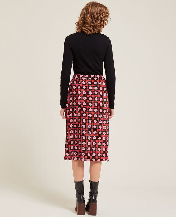 Jupe midi boutonnée rouge - Pimkie
