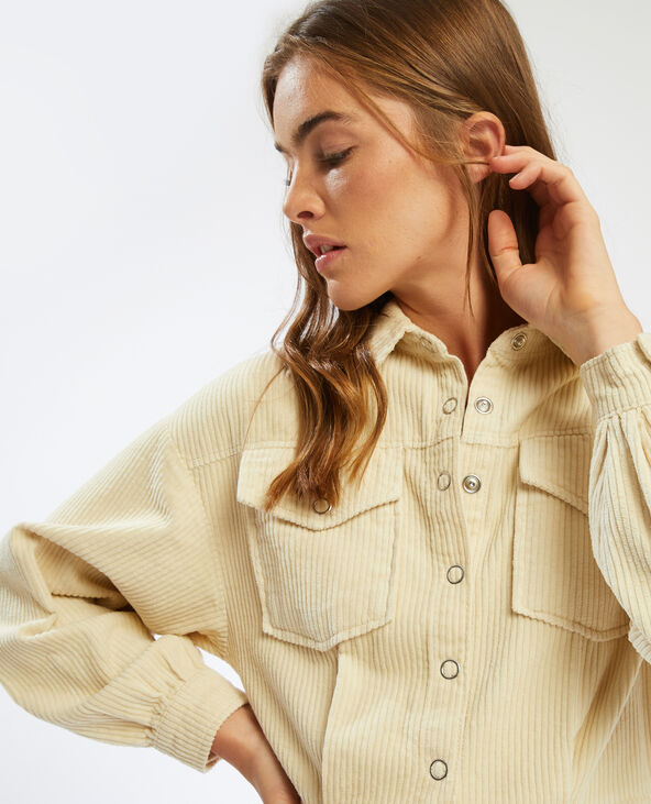 Robe en velours côtelé taupe - Pimkie