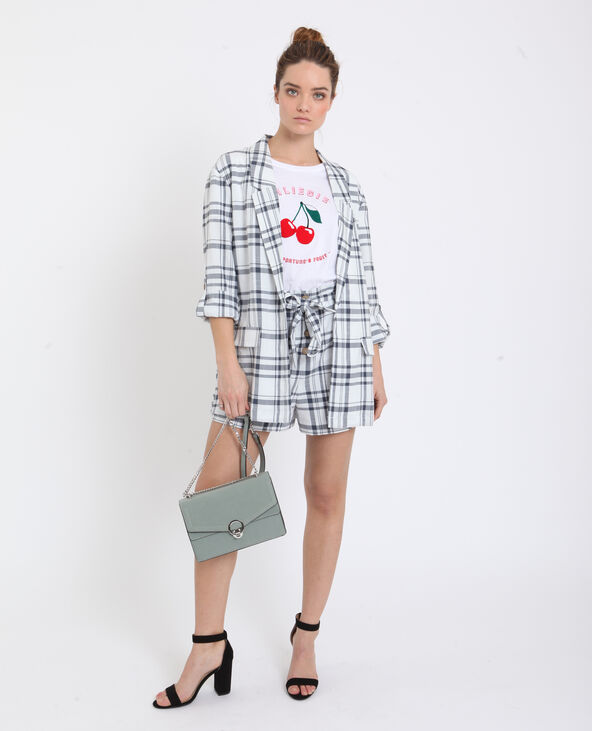 Blazer à carreaux blanc - Pimkie