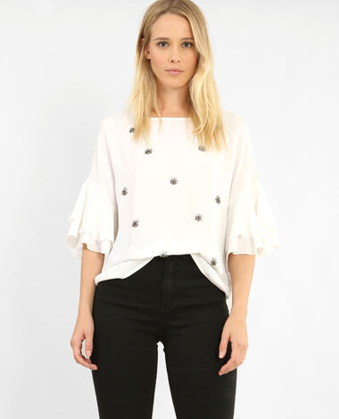 Blouse à bijoux blanc - Pimkie