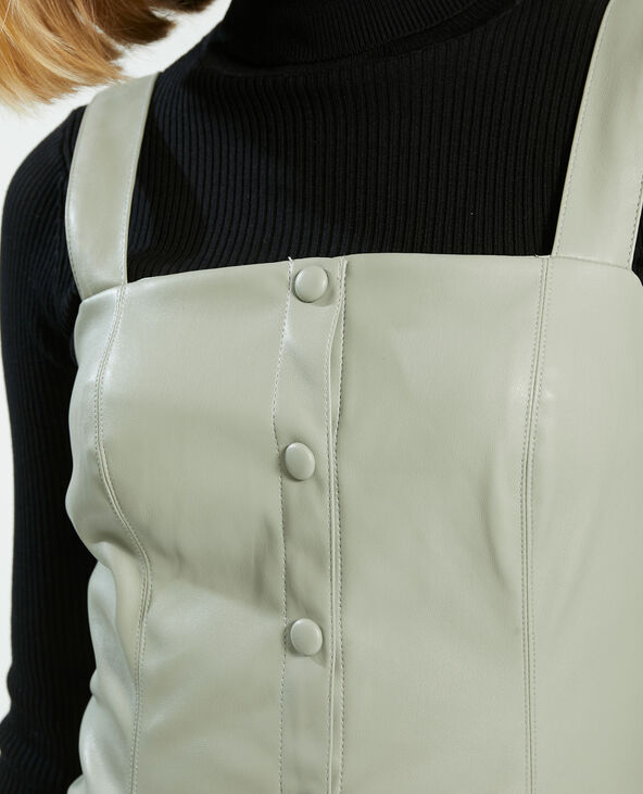 Robe en simili cuir vert de gris - Pimkie