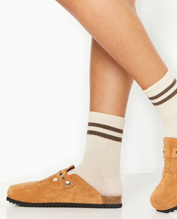 Paire de chaussettes avec bandes vert - Pimkie