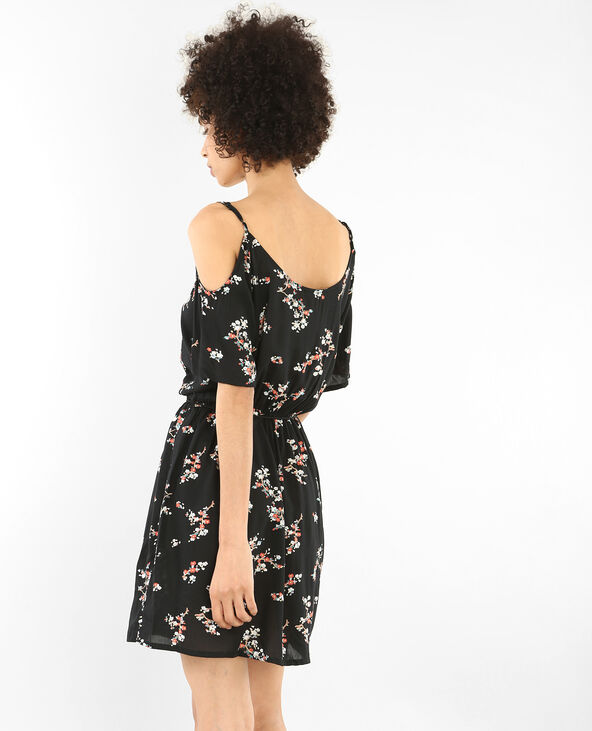 Robe fluide manches peekaboo noir - Pimkie