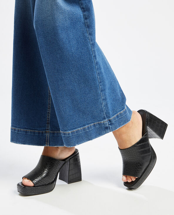 Mules shop plateforme noir