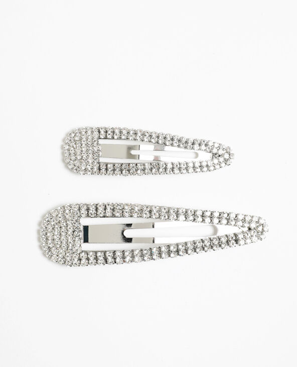 Pinces à strass argenté - Pimkie