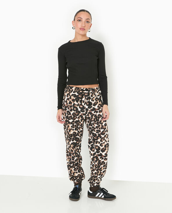 Pantalon de jogging motif léopard noir - Pimkie