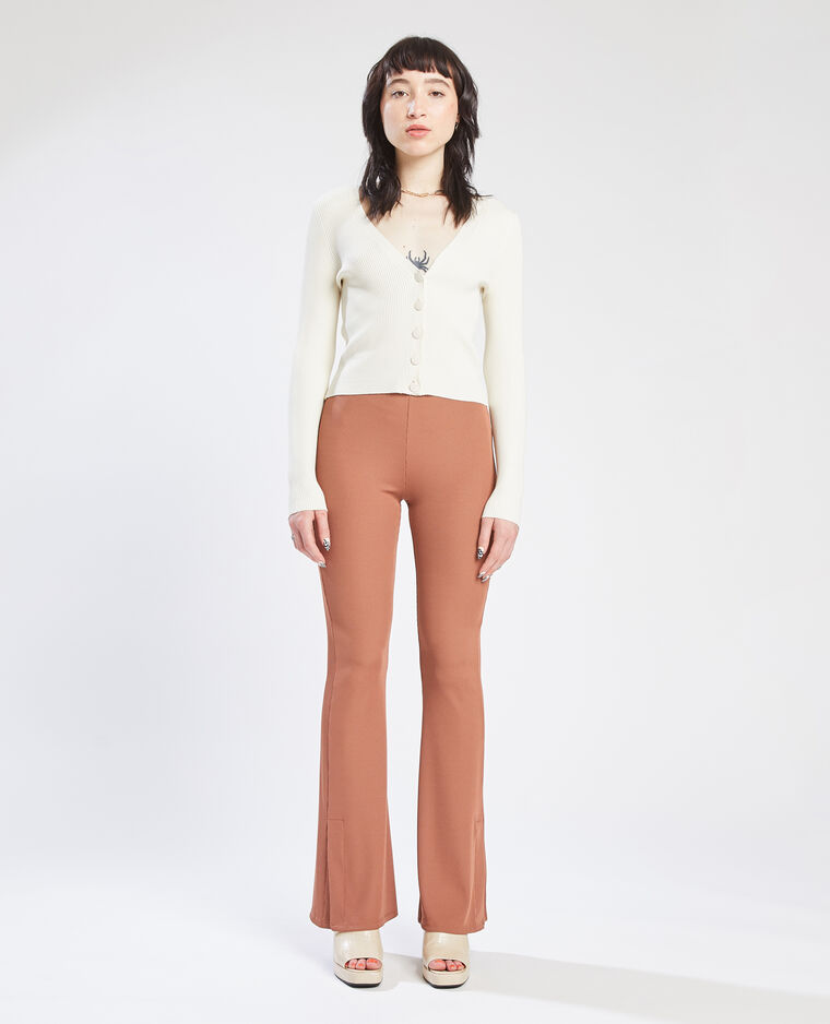 Gilet maille côtelée écru - Pimkie