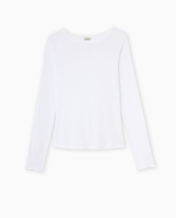 Top manches longues encolure bateau blanc - Pimkie