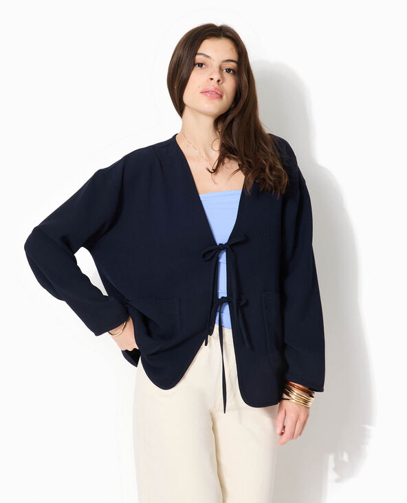 Veste légère et droite avec nouettes bleu marine - Pimkie