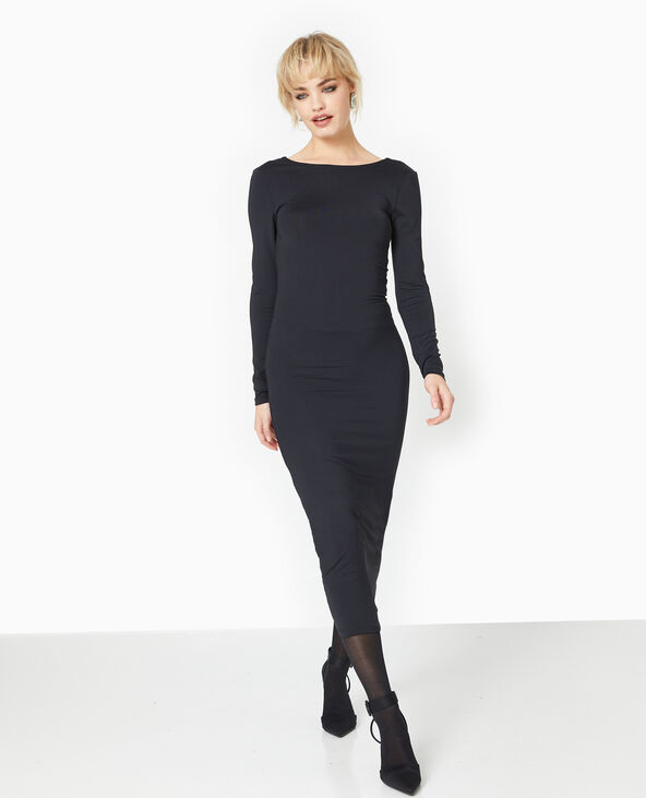 Robe longue en maille stretch dos ouvert Pimkie