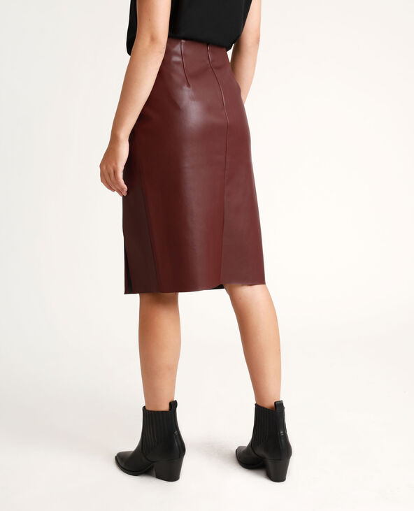 Jupe simili cuir midi hotsell