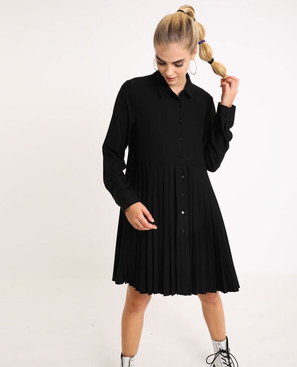 Robe chemise plissée hot sale
