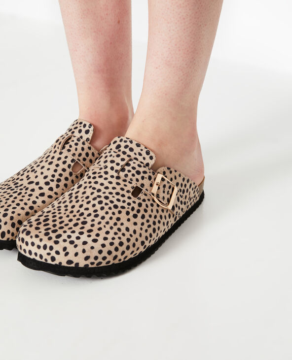 Mules fermées esprit sabot en suédine camel - Pimkie