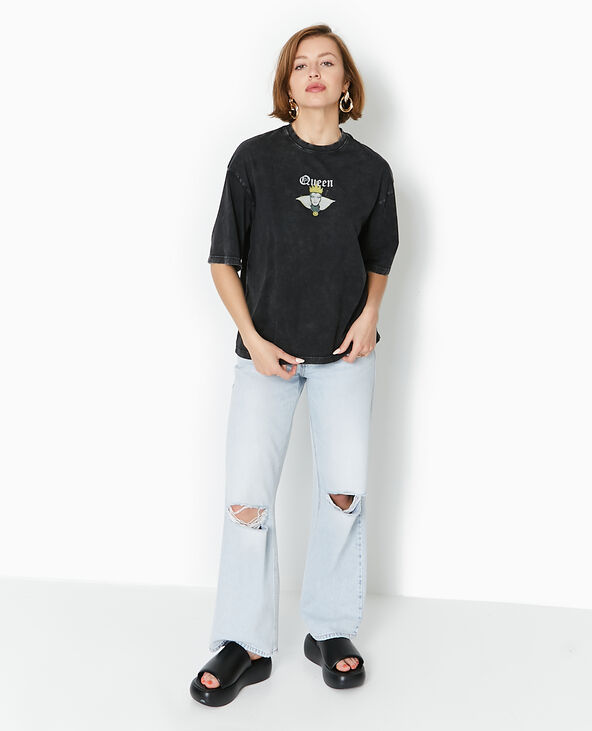 T-shirt oversize QUEEN de Blanche Neige gris - Pimkie