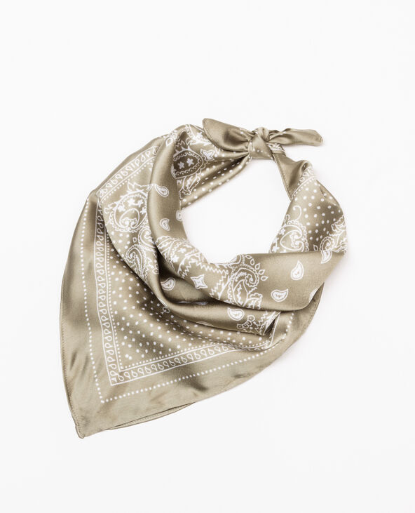 Bandana satiné vert de gris - Pimkie