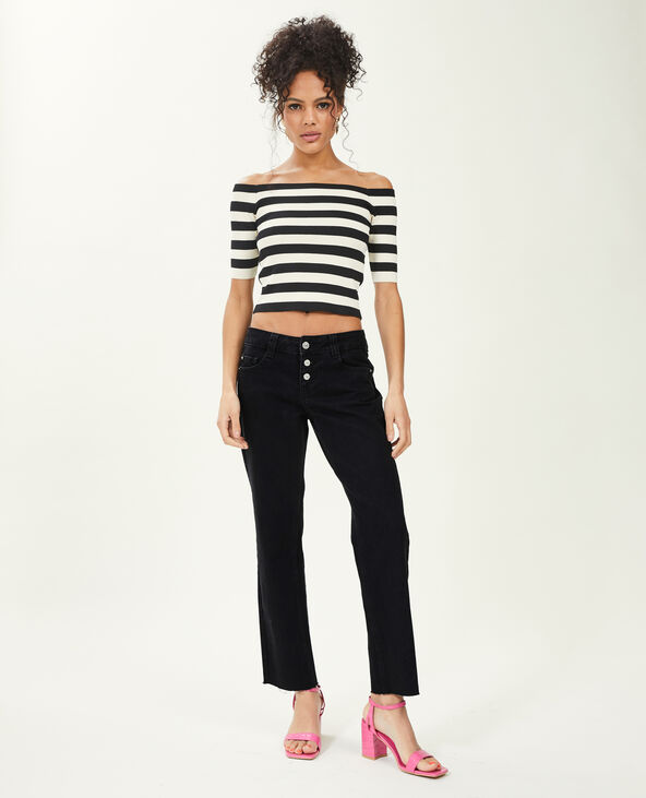 Jean straight taille basse noir - Pimkie