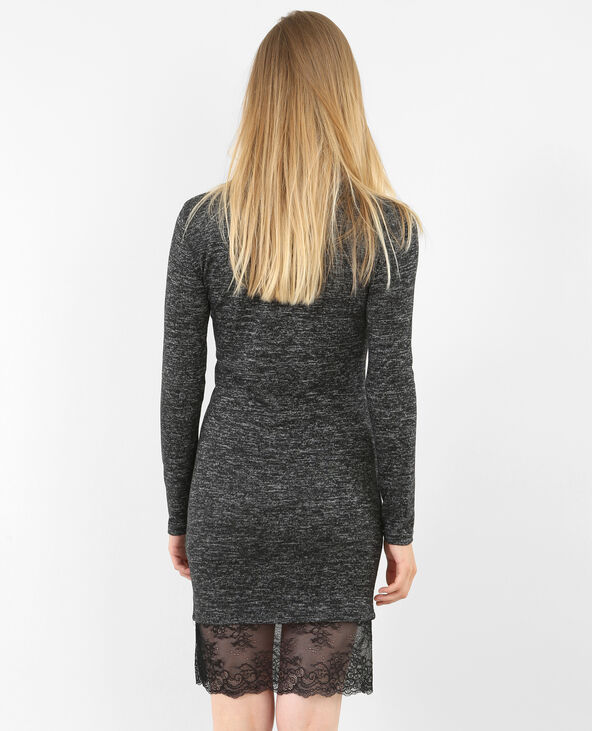 Robe moulante avec dentelle gris chiné - Pimkie