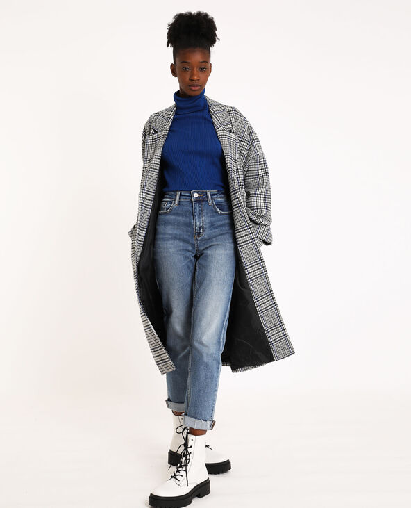 Manteau long droit gris chiné - Pimkie