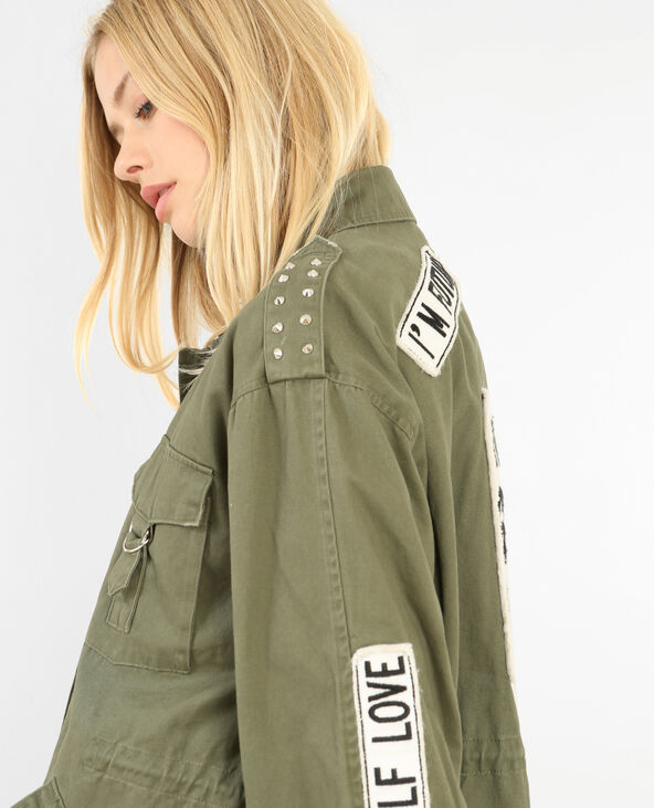 Parka army multi patchs vert kaki - Pimkie
