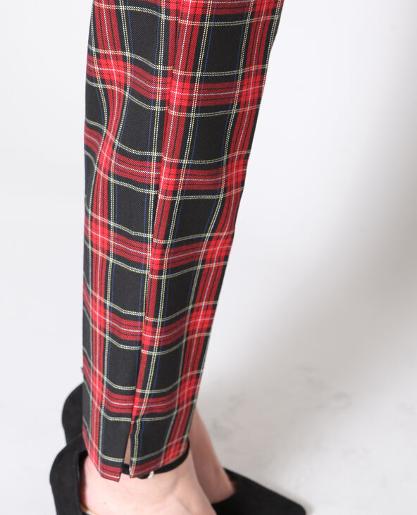 Pantalon imprimé tartan noir - Pimkie
