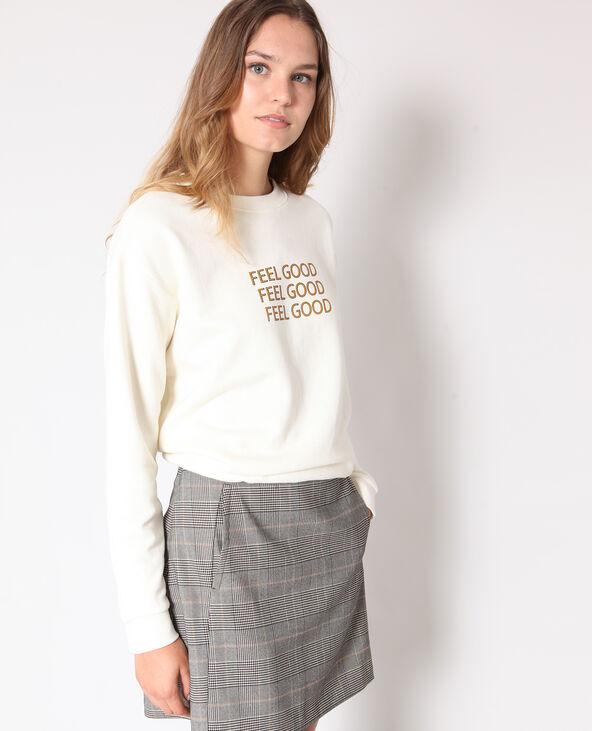 Sweat à message blanc - Pimkie