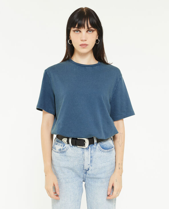 T-shirt à effet délavé bleu marine - Pimkie