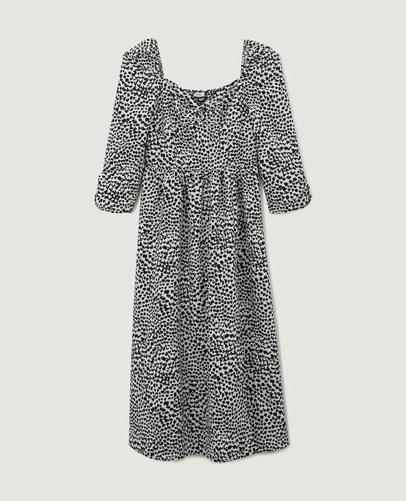 Robe midi encolure cœur avec fronces blanc - Pimkie