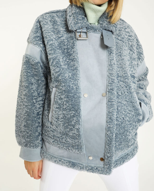 Veste esprit shearling vert de gris - Pimkie