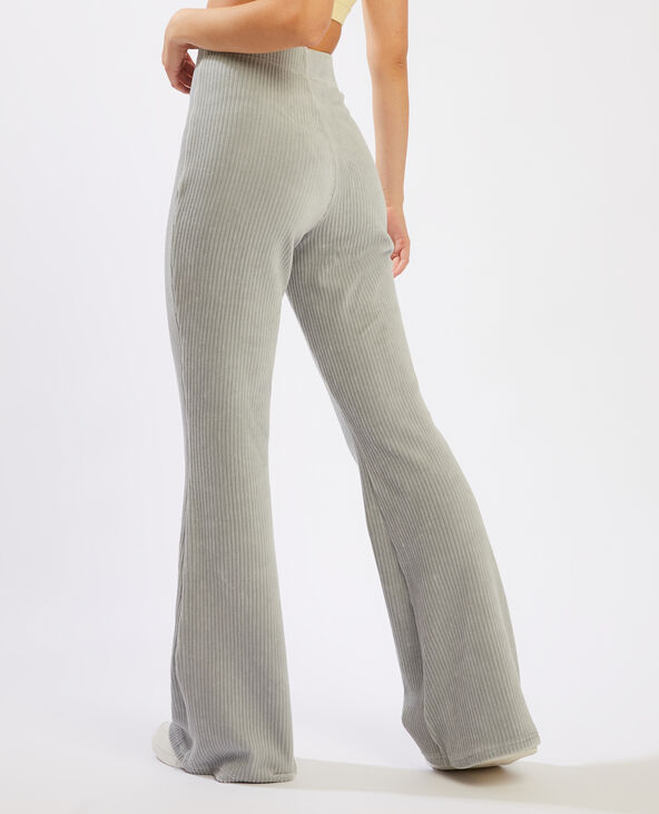 Pantalon flare côtelé vert kaki - Pimkie