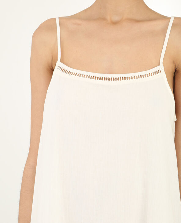 Robe volantée ajourée blanc - Pimkie