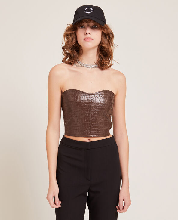 Bandeau effet croco marron - Pimkie