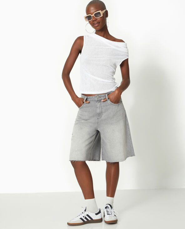 Top en maille légère avec encolure bénitier blanc - Pimkie