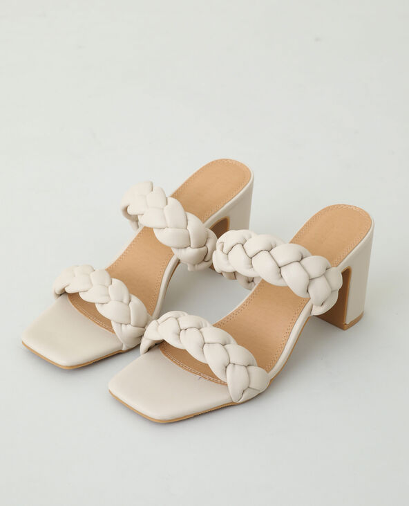 Mules à talons tressées rose clair - Pimkie