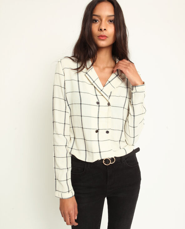 Chemise à carreaux blanc - Pimkie