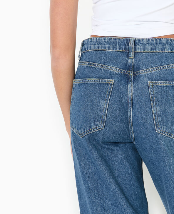 Jean wide taille haute avec pinces bleu - Pimkie