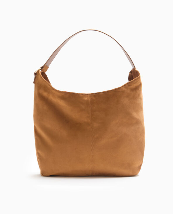 Grand sac cabas en suédine camel - Pimkie