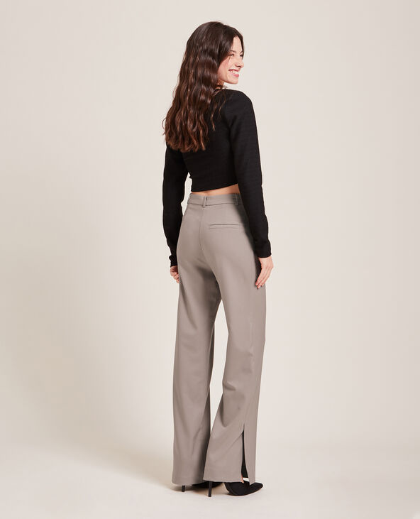 Pantalon droit à fentes taupe - Pimkie