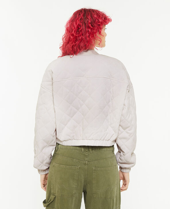Veste quiltée en velours blanc - Pimkie