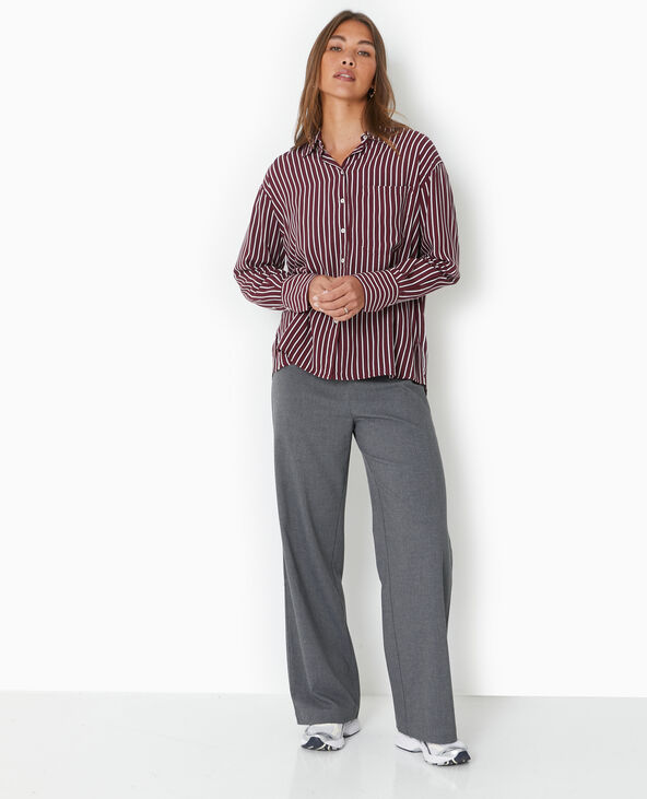 Chemise ample rayée bordeaux - Pimkie