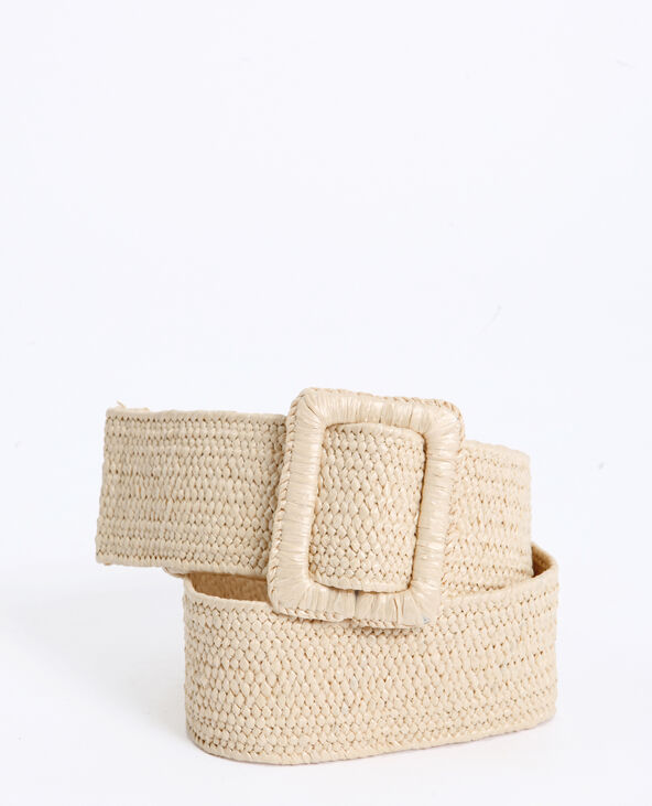 Ceinture large en paille beige - Pimkie