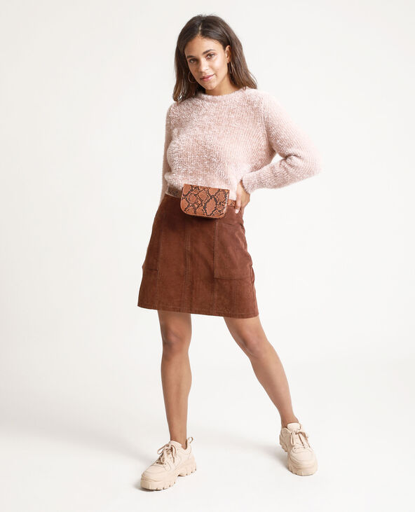 Pull fluffy rose chiné - Pimkie
